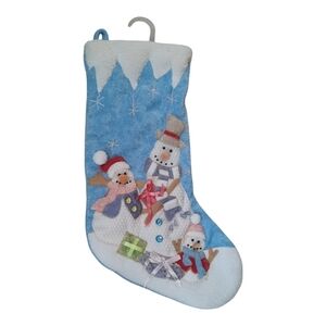 NWOT Crystal Snow decorative Christmas holiday winter snowmen hanging stocking